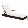 Chaise Longue Reclinabile da Giardino in Polyrattan Marrone con Cuscino