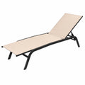 Sdraio da Giardino Reclinabile in Acciaio e Textilene - Beige