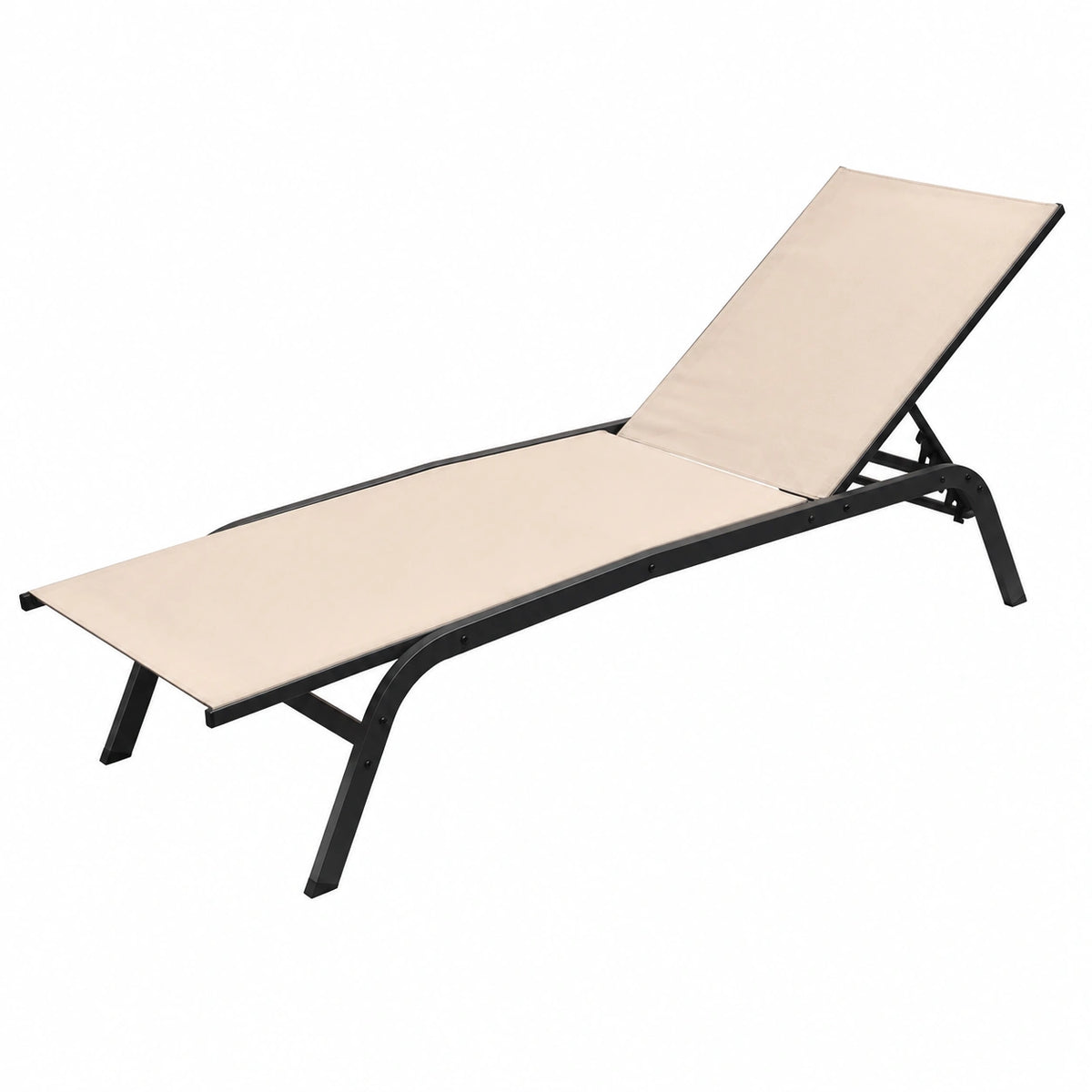 Sdraio da Giardino Reclinabile in Acciaio e Textilene - Beige