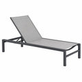 Sdraio Prendisole in Alluminio Grigio con Schienale Regolabile, Ideale per Giardino e Piscina