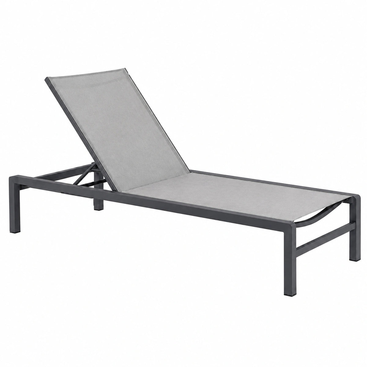 Sdraio Prendisole in Alluminio Grigio con Schienale Regolabile, Ideale per Giardino e Piscina