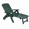 Lettino Prendisole da Giardino Reclinabile e Pieghevole con Ruote - Ideale per Campeggio, Spiaggia e Piscina (Verde)