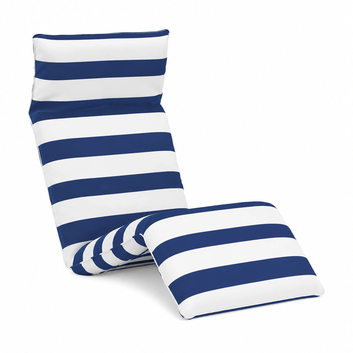 Sdraio Pieghevole Reclinabile Blu e Bianco in Tessuto Oxford