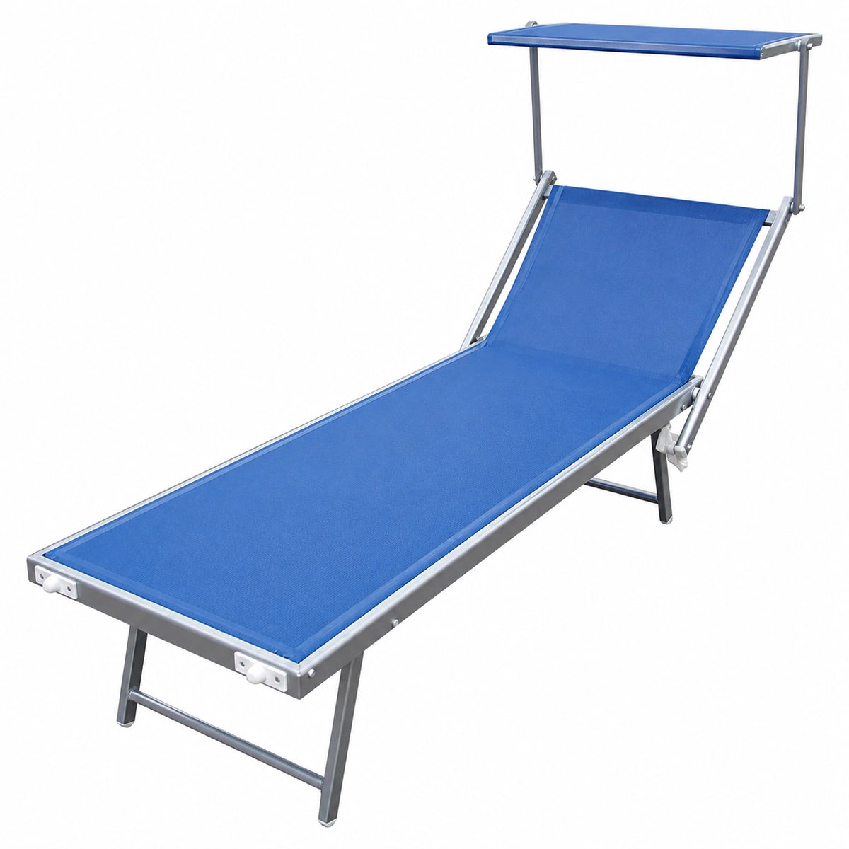 Sdraio Prendisole in Alluminio con Schienale Regolabile, Tessuto Textilene, Portata 120kg, Perfetto per Piscina e Giardino