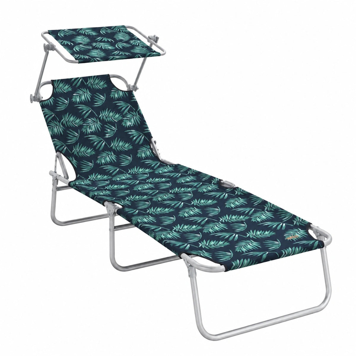 Set 2 Lettini Prendisole Pieghevoli Verdi in Poliestere per Giardino e Piscina